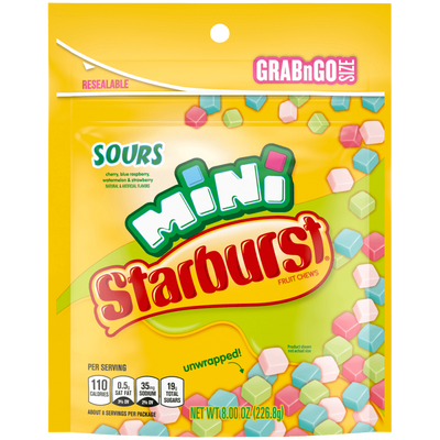 Starburst Mini Sours Peg Bag 226.8g (Case of 8)