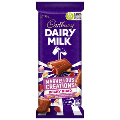 Cadbury Dairy Milk Marvellous Creations Rocky Road 190g - Case of 13 - Australia