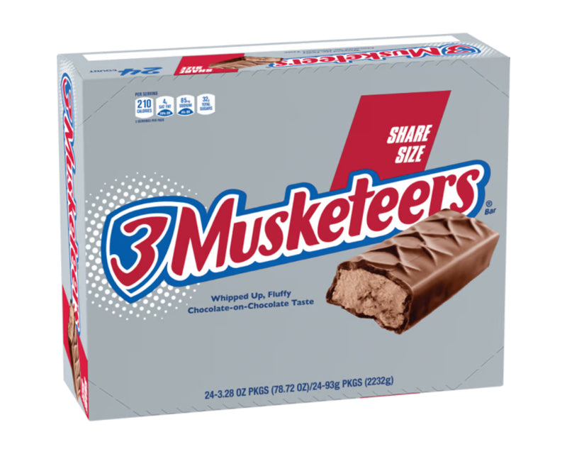 3 Musketeers Chocolate Share Size Bar 93g - 24ct