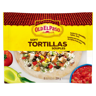 Old El Paso Soft Tortillas 334g 8pcs - Case of 12