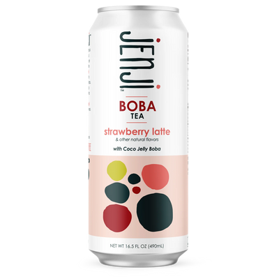 Jenji Boba Tea Strawberry Latte 490ml (Case of 12)