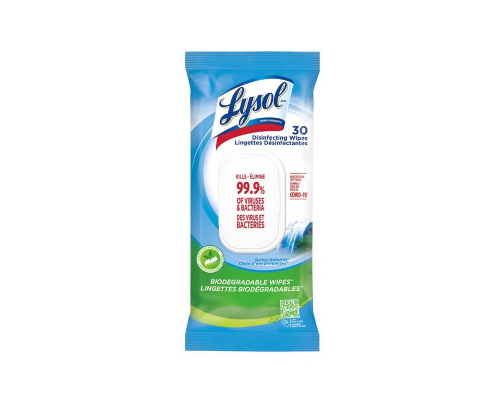 Lysol Disinfecting Wipes Spring Waterfall 30Ct - Case of 9