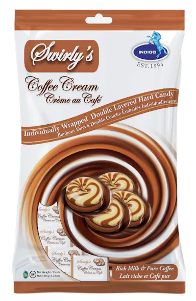 Swirly's Coffee Cream Hard Candy Peg Bag (Case of 12)