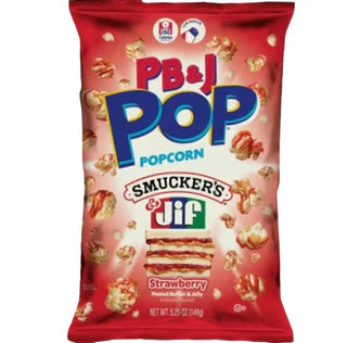 Candy Pop PB & J Smucker's & Jif Strawberry Popcorn 149g - Case of 12