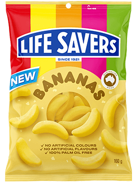 Lifesavers Bananas 160g - Case of 12 - Australia