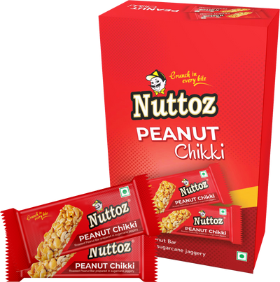 Nuttoz Peanut Chikki Bars - 10ct