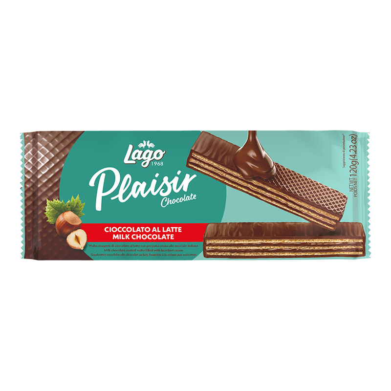 Lago Plaisir Milk Chocolate Wafers 190g (Case of 16) - Europe