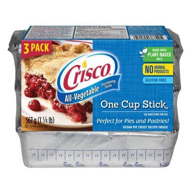 Crisco All Vegetable Shortening One Cup Stick 3pk 567g - Case of 12