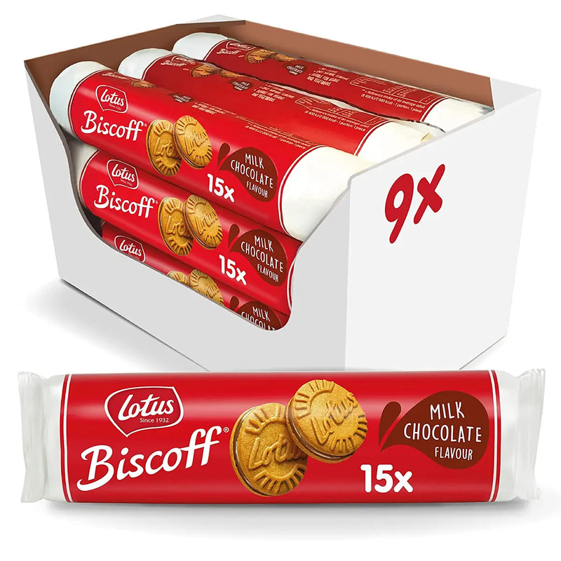 Lotus Biscoff Chocolate Sandwich Cookies 15x - Case of 9