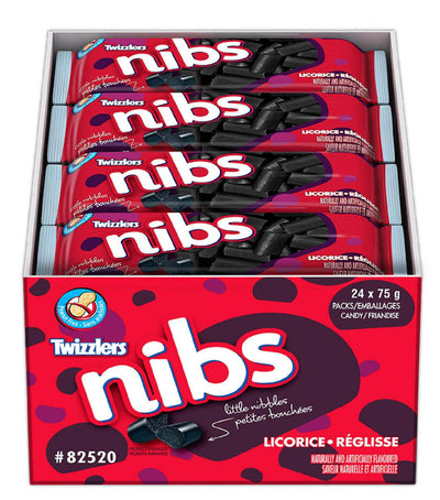 Twizzlers Nibs Black Licorice 75g - 24ct