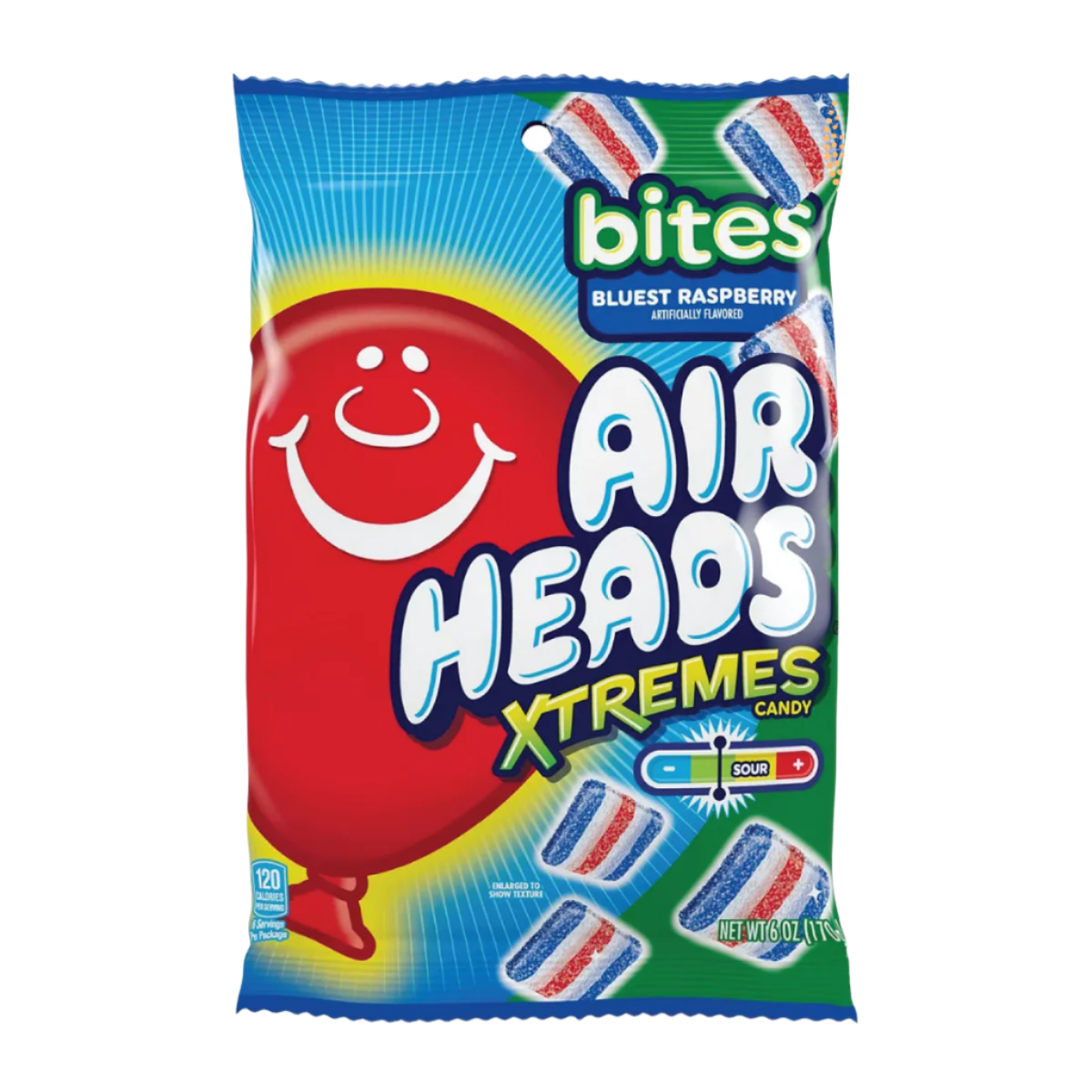 Airheads Xtremes Bites Bluest Raspberry 170g - Case of 12 (USA)