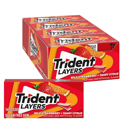Trident Layers Wild Strawberry + Tangy Citrus  - 12ct