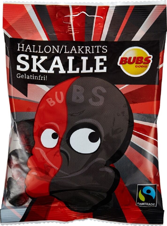 Bubs Raspberry Licorice Skull Candy - Case of 12