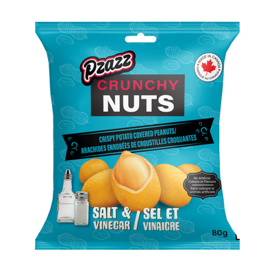 Pzazz Crunch Nuts Salt & Vinegar 80g - 12 Pack