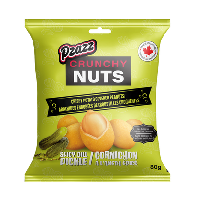 Pzazz Crunch Nuts Spicy Dill Pickle 80g - 12 Pack