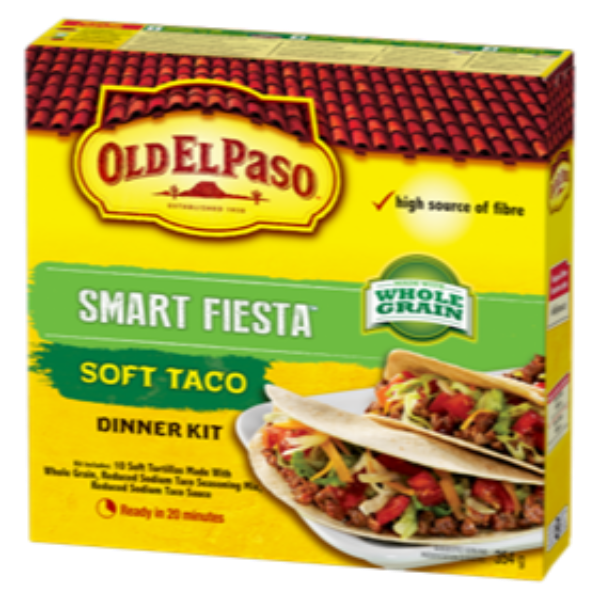 Old El Paso Smart Fiesta Soft Taco Dinner Kit 354g - Case of 12