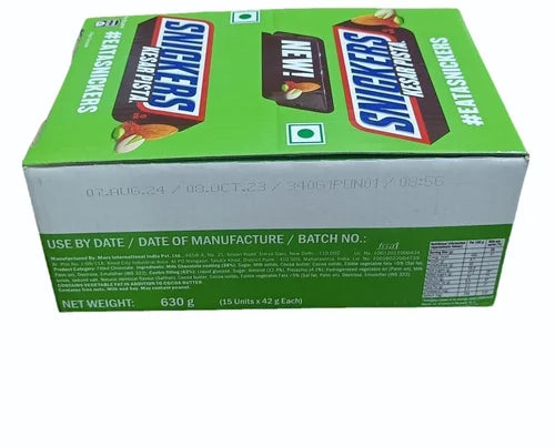 Snickers Kesar Pista Bars 42g - 15ct - India