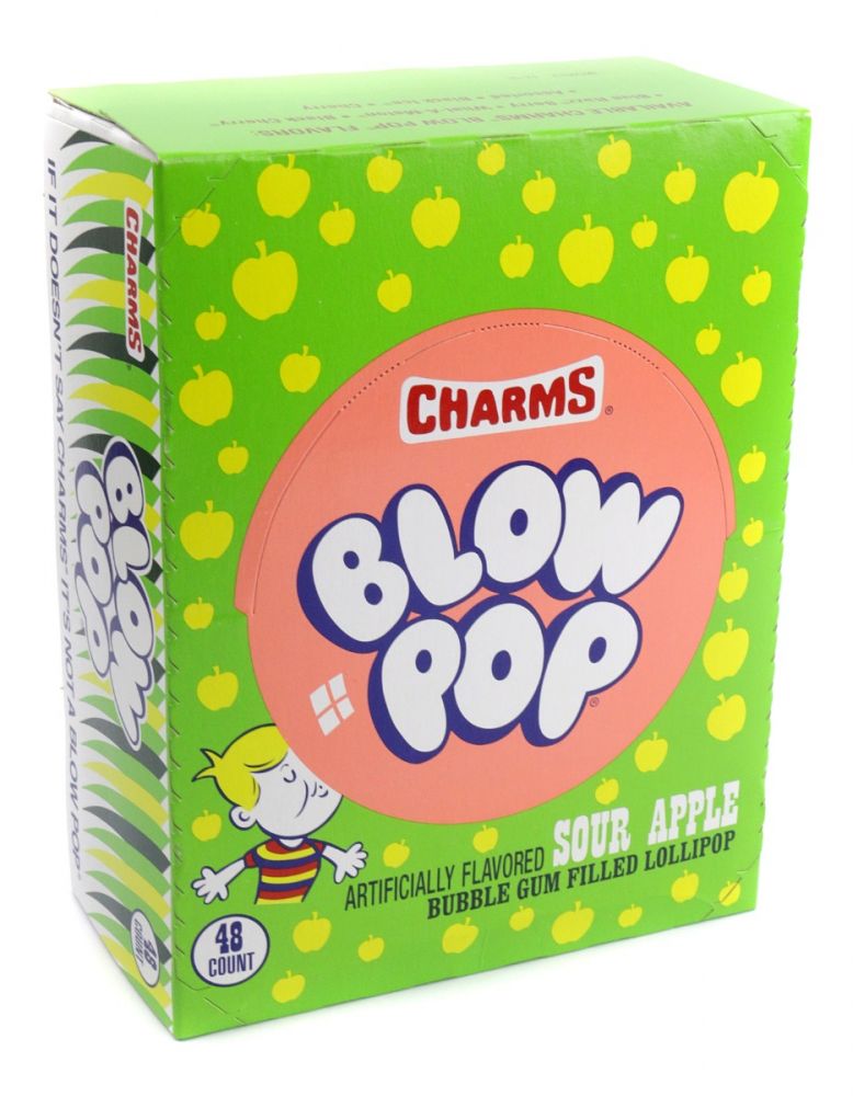 Charms Blow Pop Sour Apple 48Ct