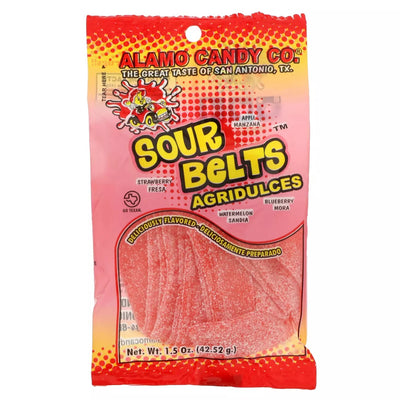 Alamo Candy Sour Strawberry Belts - 12ct