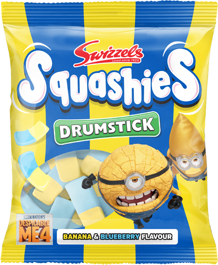 Swizzels Squashies Banana & Blue Raspberry Flavour - Case of 10