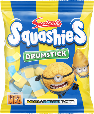 Swizzels Squashies Banana & Blue Raspberry Flavour - Case of 10