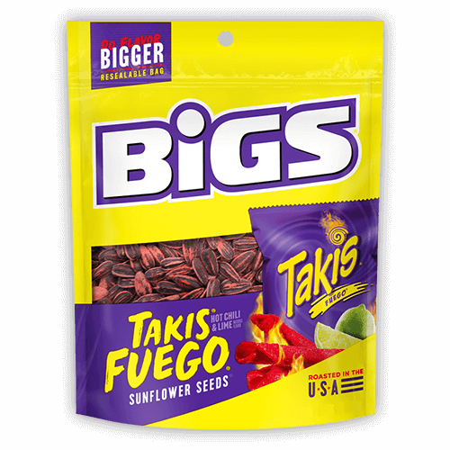 Bigs Takis Fuego Sunflower Seeds Bag - Case of 12 (BB: MAR 23)