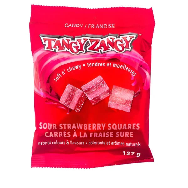 Tangy Zangy Sour Strawberry Squares Peg Bag (Case of 12)