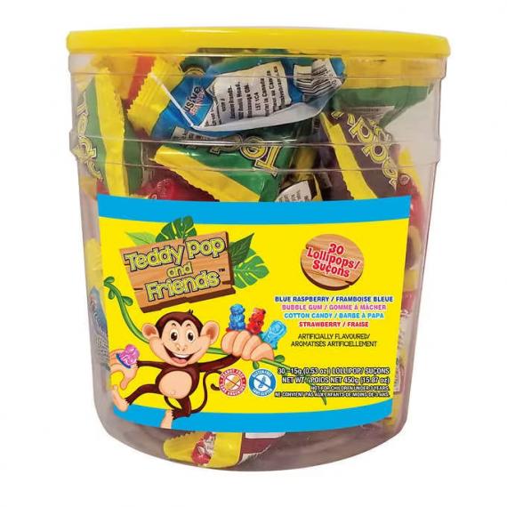 Teddy Pop & Friends Lollipops - 30ct