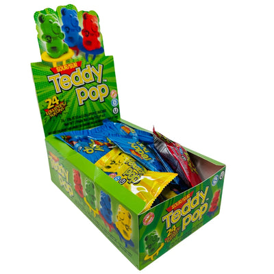 Teddy Pop Sour Lollipops - 24ct