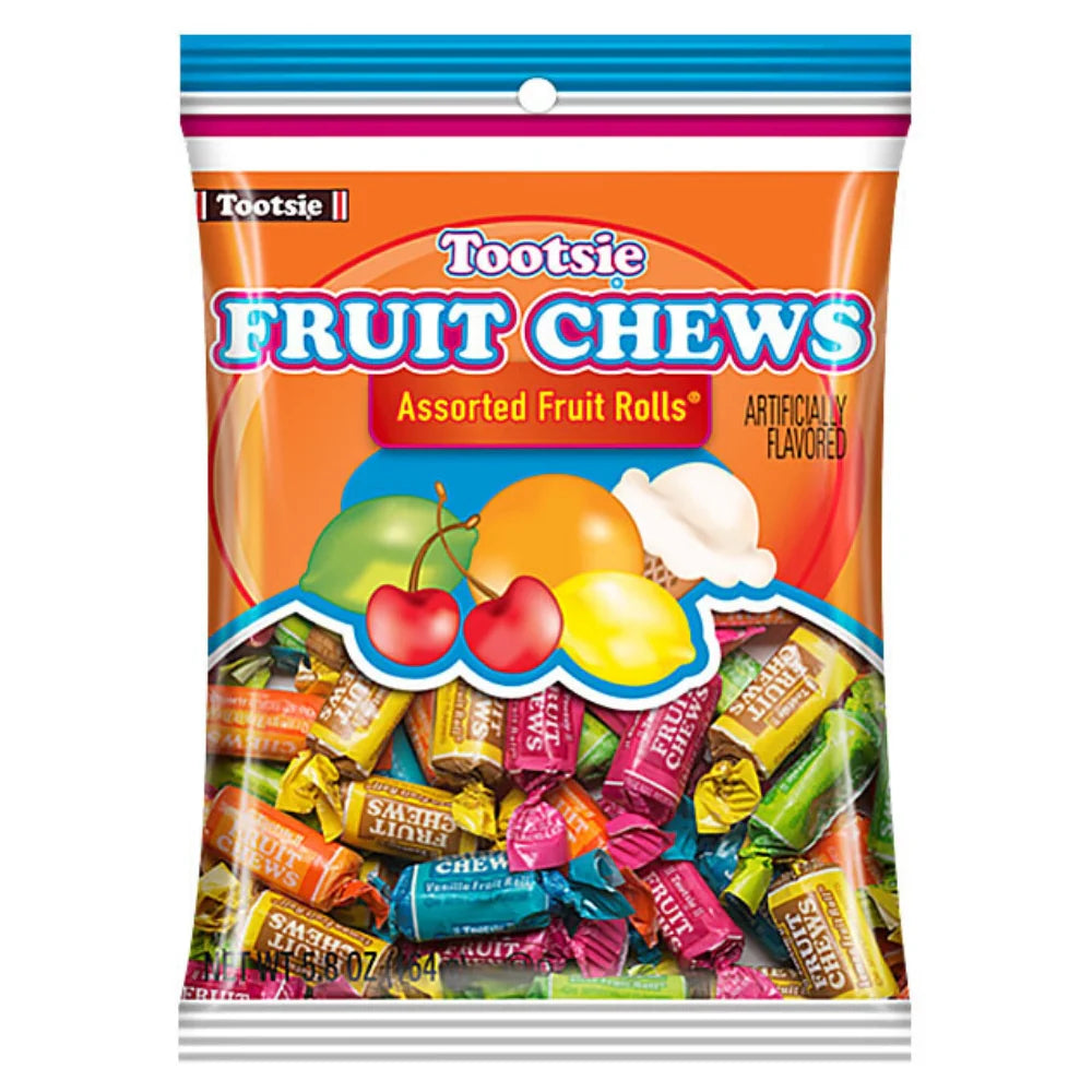 Tootsie Fruit Chews Peg Bag - Case of 12