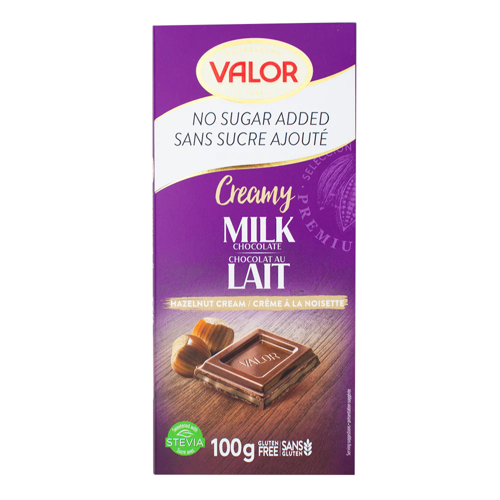 Valor Milk Chocolate Hazelnut Cream Bars 100g - 17ct