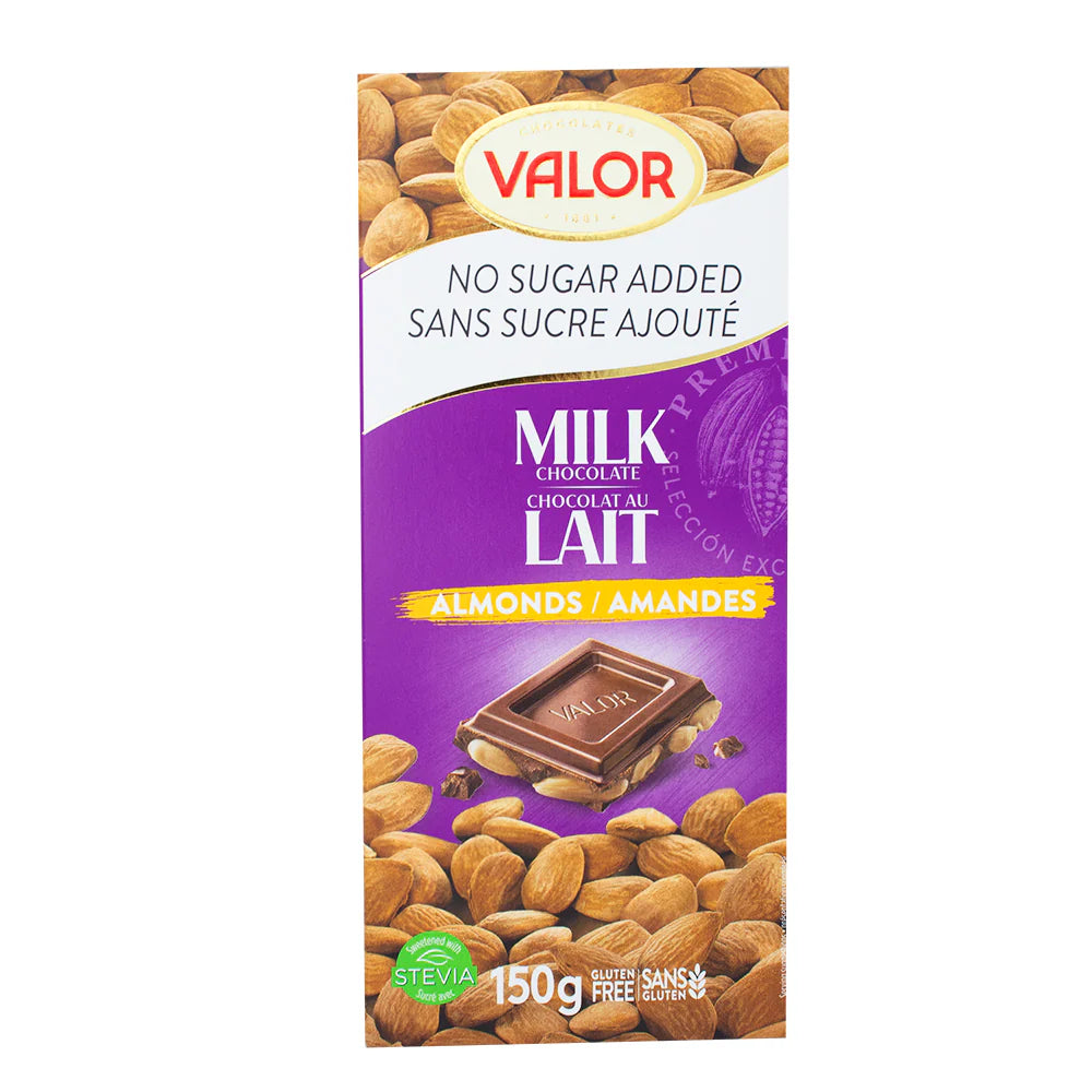 Valor Milk Chocolate Almonds Bars 150g - 14ct