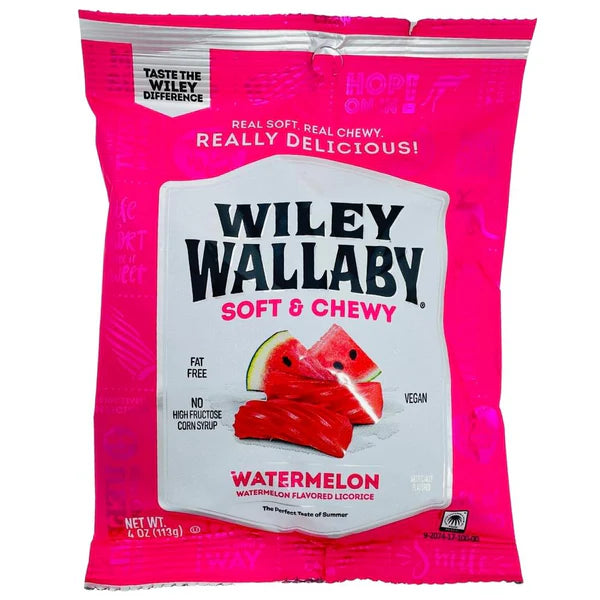 Wiley Wallaby Watermelon Licorice Peg Bag - Case of 12