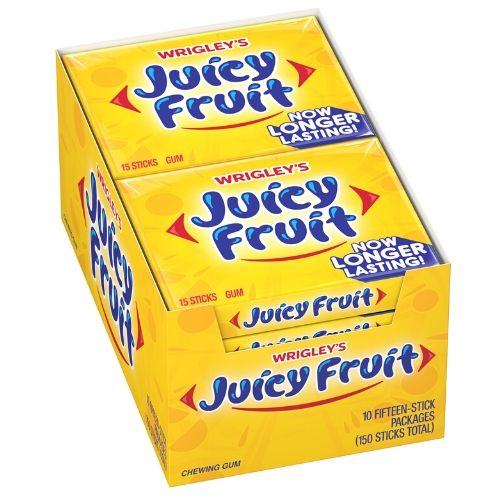 Wrigley's Juicy Fruit Gum 15 Sticks - 10 Pack
