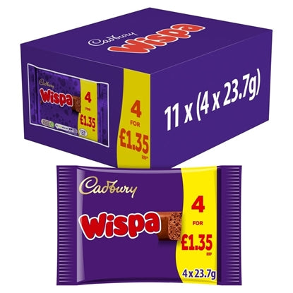 Cadbury Wispa 4 Pack 94.8G - Case Of 11 - UK