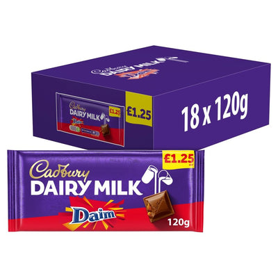 Cadbury Dairy Milk Daim Bar 120G - Case Of 18 (UK Imported)