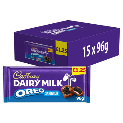 Cadbury Dairy Milk Oreo Sandwich Bar 96G - Case Of 15 (UK Imported)