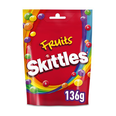 Skittles Fruits 136G - Case Of 15 - UK