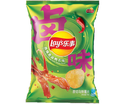 Lay's Hot and Spicy Braised Duck Tongue 70g - China (Case of 22)