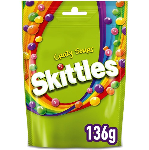 Skittles Crazy Sours 136G - Case Of 15 - UK