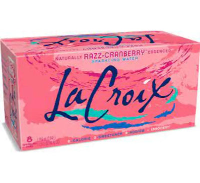 La Croix Naturally Razz - Cranberry Essenced  Sparkling Water 355ml (8 pack)